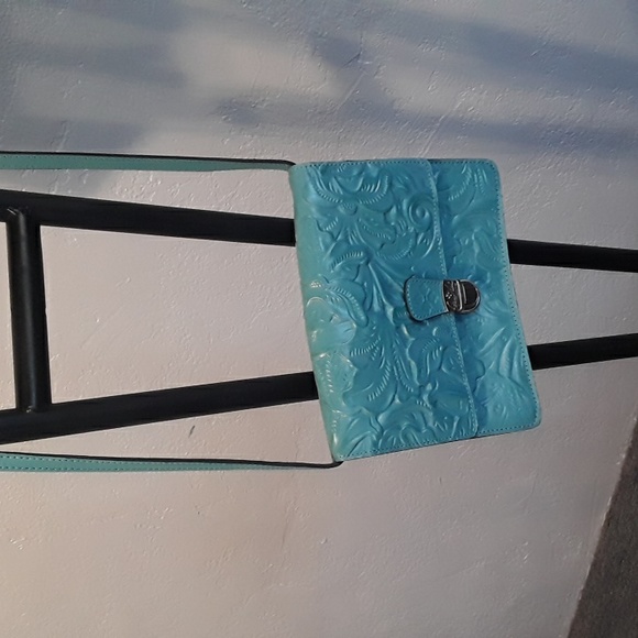 Patricia Nash turquoise leather purse 8” x 9” - Picture 2 of 6